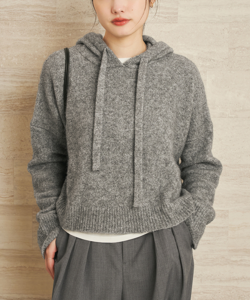plage(プラージュ)の「ROBERTO COLLINA / ロベルトコリーナ 別注 HOODIE プルオーバー(ニット/セーター・レディース・ブラウン系その他/グレー・FREE)」の10枚目の写真