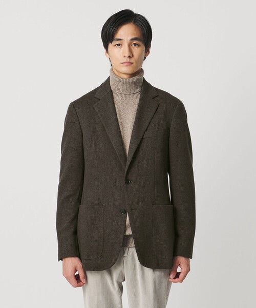 UNITED ARROWS（ユナイテッドアローズ）の「ヘリンボーン ジャージ シングル2ボタン テーラードジャケット COMFORT EASY‐MODEL（テーラードジャケット・メンズ・ダークブラウン・46/50/48/44）」の3枚目の写真