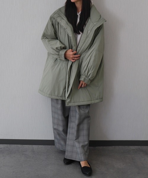 libelle more(リベル モア)の「【高機能中綿】サーモアリーナ (THERMO ARENA)蓄熱ボリュームコート(ダウンジャケット/コート・レディース・アイボリー/ブラック/オリーブ/ネイビー/モカ・M)」の4枚目の写真