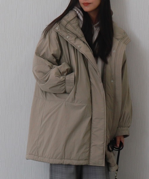 libelle more(リベル モア)の「【高機能中綿】サーモアリーナ (THERMO ARENA)蓄熱ボリュームコート(ダウンジャケット/コート・レディース・アイボリー/ブラック/オリーブ/ネイビー/モカ・M)」の3枚目の写真