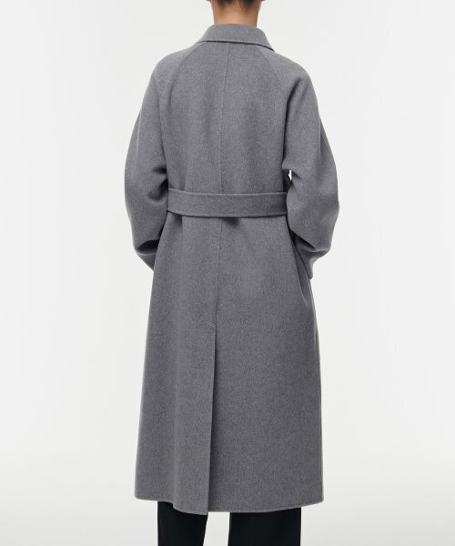 MUSINSA STANDARD WOMAN（ムシンサスタンダードウーマン）の「レディースカシミアブレンドハンドメイドステンカラーローブコート[ミディアムグレー]（チェスターコート・レディース・その他・SMALL/MEDIUM/LARGE/X-SMALL）」の13枚目の写真