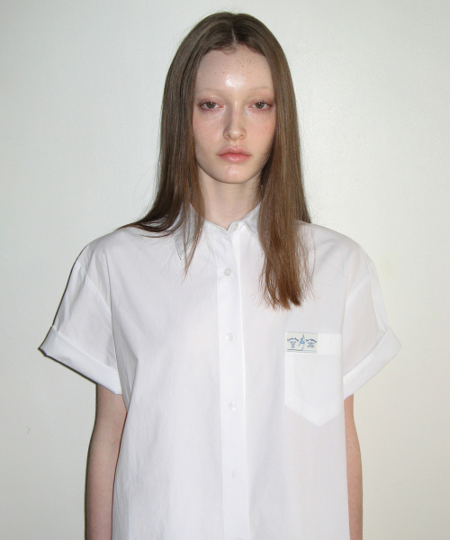 SINOON（シヌーン）の「HALF SLEEVE COTTON SHIRT (WHITE)（シャツ/ブラウス・レディース・ホワイト・FREE）」の4枚目の写真