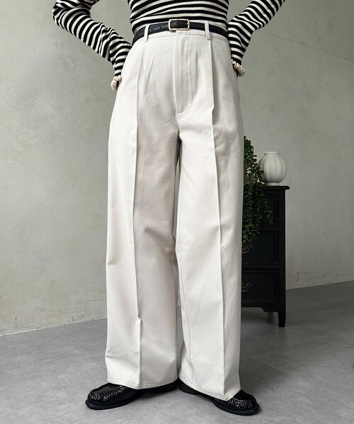 Thevon（ゼボン）の「ウールライクストレートスラックス（その他パンツ・レディース・ブラック/アイボリー/ブラウン・S/M）」の6枚目の写真