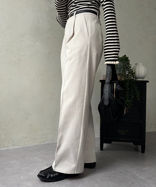 Thevon（ゼボン）の「ウールライクストレートスラックス（その他パンツ・レディース・ブラック/アイボリー/ブラウン・S/M）」の8枚目の写真