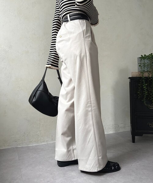 Thevon（ゼボン）の「ウールライクストレートスラックス（その他パンツ・レディース・ブラック/アイボリー/ブラウン・S/M）」の9枚目の写真