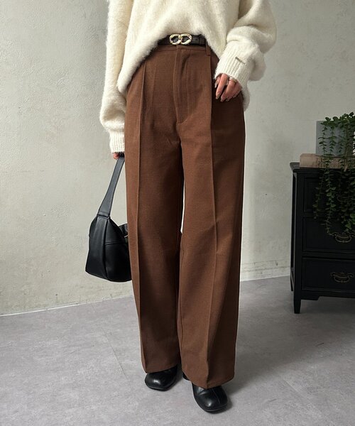 Thevon（ゼボン）の「ウールライクストレートスラックス（その他パンツ・レディース・ブラック/アイボリー/ブラウン・S/M）」の21枚目の写真