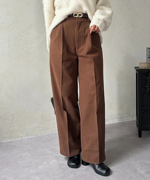 セール】ウールライクストレートスラックス（その他パンツ）｜Thevon