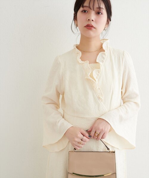 natural couture(ナチュラルクチュール)の「〈osono〉観劇ワンピース(ワンピース・レディース・オフホワイト/ブラック/サックスブルー・FREE/LARGE)」の15枚目の写真