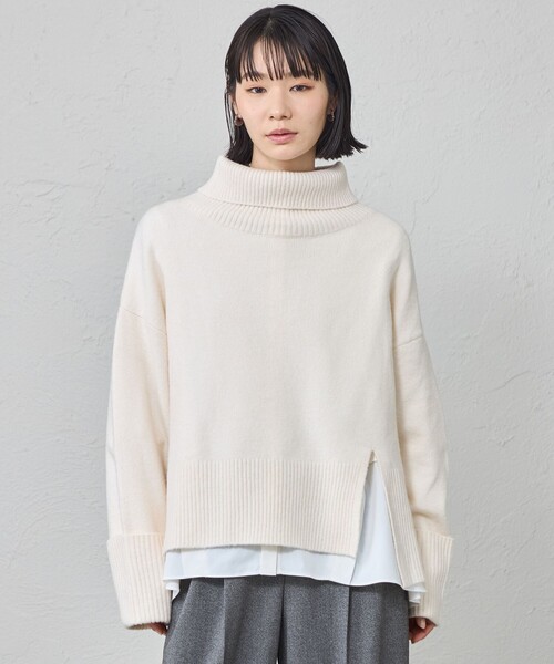 CAST:(キャストコロン)の「【着回し抜群】スリットディテールニット(ニット/セーター・レディース・レッド/オフホワイト/グレー/ブラック・M)」の1枚目の写真