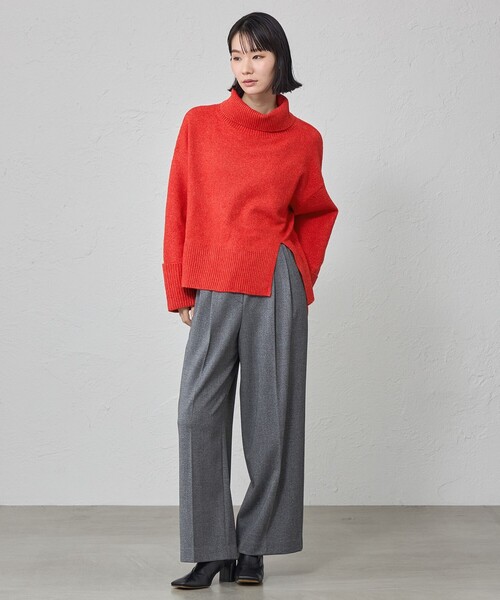 CAST:(キャストコロン)の「【着回し抜群】スリットディテールニット(ニット/セーター・レディース・レッド/オフホワイト/グレー/ブラック・M)」の8枚目の写真