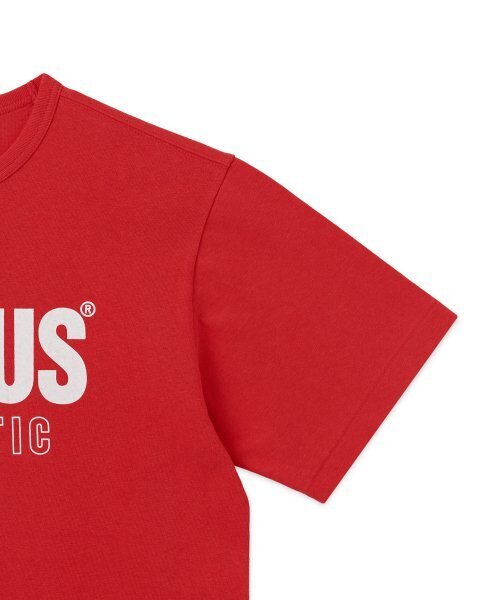 DISCUS ATHLETIC(ディスカス アスレチック)の「スーパーヘビーウェイトレギュラーフィットレターロゴTシャツレッド(Tシャツ/カットソー・レディース・その他・MEDIUM/X-LARGE/LARGE)」の4枚目の写真