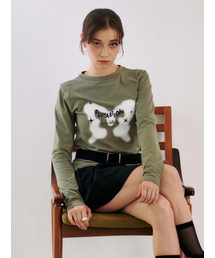 ラッキーバタフライTシャツ_Khaki
