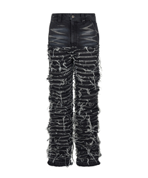 LECYTO（レシト）の「Extreme Washed Crack Denim Pants_[Black]（デニムパンツ）」