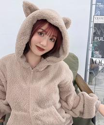 DAESE TOKYO（デセトウキョウ）の「ぷっくり耳付き。ねこ耳ファー起毛パーカー(単品販売)（ルームウェア/パジャマ）」