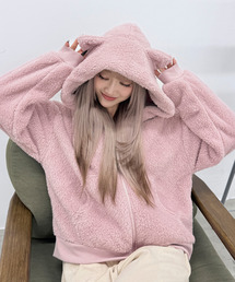 DAESE TOKYO（デセトウキョウ）の「ぷっくり耳付き。ねこ耳ファー起毛パーカー(単品販売)（ルームウェア/パジャマ）」