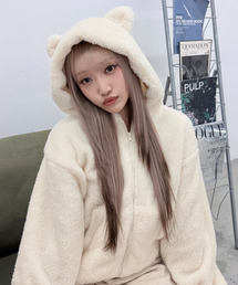 DAESE TOKYO（デセトウキョウ）の「ぷっくり耳付き。ねこ耳ファー起毛パーカー(単品販売)（ルームウェア/パジャマ）」