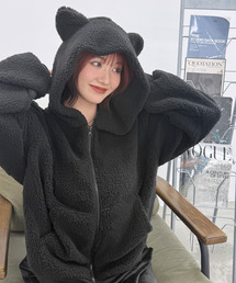 DAESE TOKYO（デセトウキョウ）の「ぷっくり耳付き。ねこ耳ファー起毛パーカー(単品販売)（ルームウェア/パジャマ）」