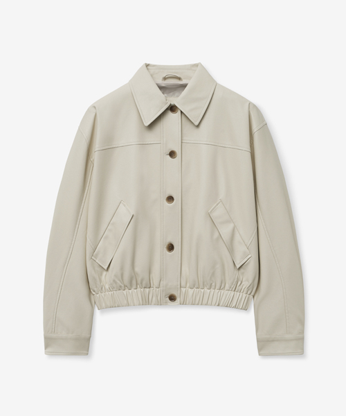 LADY VOLUME（レディーボリューム）の「LOOSE FIT LEATHER BLOUSON JUMPER_CREAM（ブルゾン・レディース・その他・MEDIUM/SMALL）」の2枚目の写真