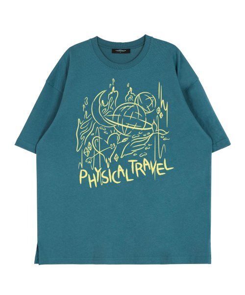 ASTRAL PROJECTION(アストラルプロジェクション)の「フロントフィジカルトレブルラウンドネック15番手綿半袖Tシャツ_ブルーグリーン(Tシャツ/カットソー・レディース・その他・LARGE/X-LARGE)」の2枚目の写真
