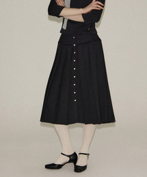 SALON DE YOHN（サロンドヨーン）の「Classic Button Pleated Skirt_ Black（スカート）」