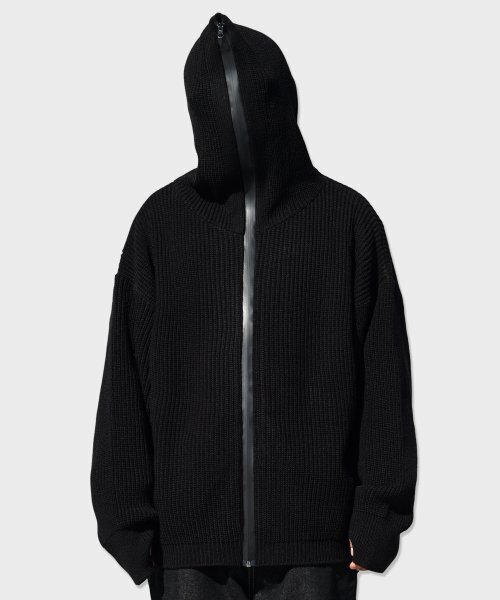 RESPECT(リスペクト)の「full zip up wool blend knit hood(ニット/セーター・メンズ・その他・LARGE/MEDIUM)」の2枚目の写真