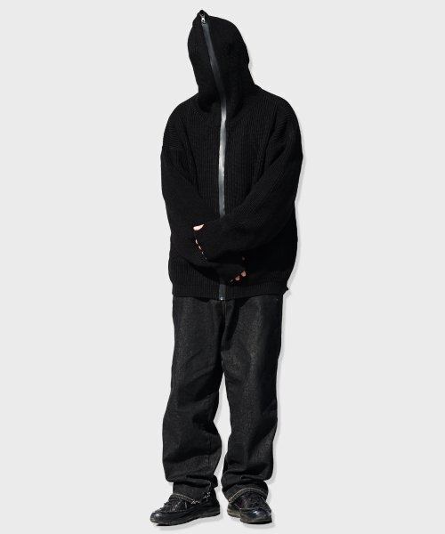 RESPECT(リスペクト)の「full zip up wool blend knit hood(ニット/セーター・メンズ・その他・LARGE/MEDIUM)」の4枚目の写真