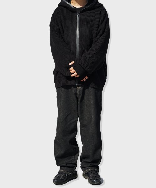 RESPECT(リスペクト)の「full zip up wool blend knit hood(ニット/セーター・メンズ・その他・LARGE/MEDIUM)」の6枚目の写真