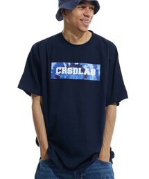 クリームソーダラップ タイダイ ボックス 半袖Tシャツ ネイビー
