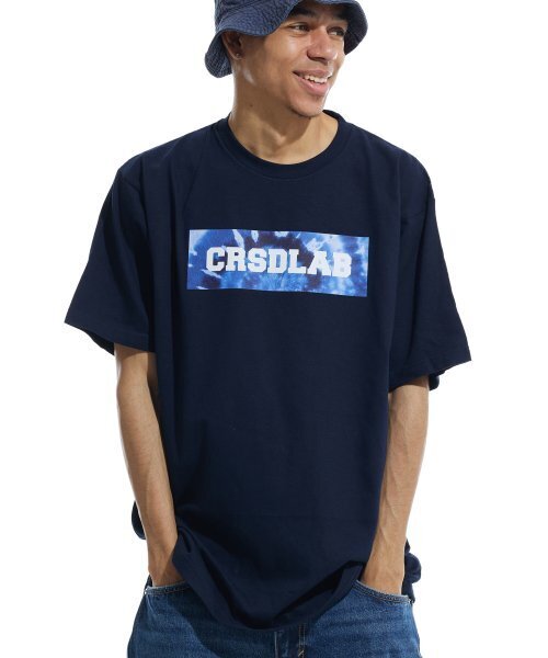 CREAM SODA LAB(クリームソーダラボ)の「クリームソーダラップ タイダイ ボックス 半袖Tシャツ ネイビー(Tシャツ/カットソー・メンズ・その他・LARGE/MEDIUM/X-LARGE/XX-LARGE)」の1枚目の写真