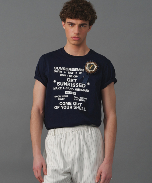 MOONSUN(ムーンサン)の「M.C UNISEX, Beach Rules T-Shirt / Navy(Tシャツ/カットソー・レディース・その他・SMALL/MEDIUM/LARGE)」の2枚目の写真