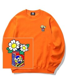 DAISY CAN VASE LOGO クルーネック - オレンジ