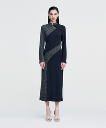 KIMZISU（キムジス）の「Melange Rib Panelled Long Dress _ NAVY（ワンピース）」