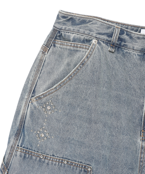 Cavish（カビシ）の「DOUBLE KNEE CARPENTER DENIM PANTS BLUE(CV2EFUD113A)（デニムパンツ・レディース・ブルー・MEDIUM/SMALL/LARGE）」の4枚目の写真