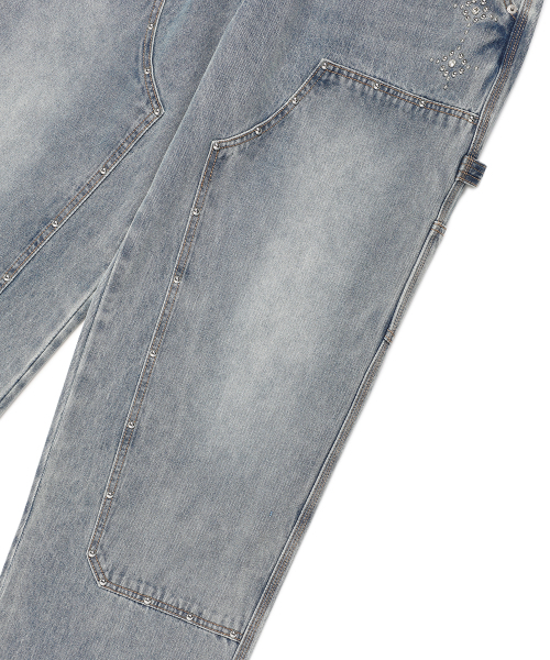 Cavish（カビシ）の「DOUBLE KNEE CARPENTER DENIM PANTS BLUE(CV2EFUD113A)（デニムパンツ・レディース・ブルー・MEDIUM/SMALL/LARGE）」の5枚目の写真