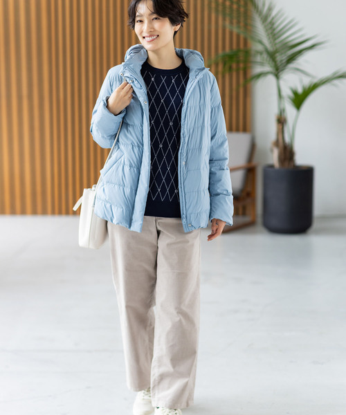 DECOY SINCE 1981(デコイシンスイチキュウハチイチ)の「【ダウン80%、フェザー20%】ショートダウンコート【撥水・洗える・大きいサイズあり】(その他アウター・レディース・ネイビー/ブルー/アイボリー・11号/9号/13号/15号/17号)」の19枚目の写真