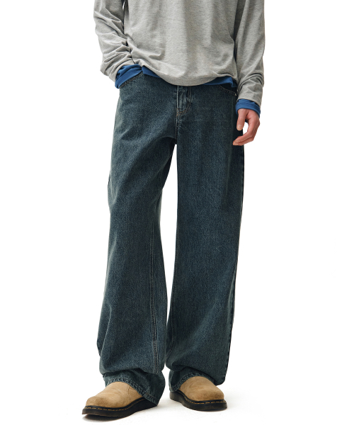DECET(デケト)の「Mid Rise Wide Jeans DCPT027STNBlue(デニムパンツ・レディース・その他・34/32/30/26/28)」の1枚目の写真
