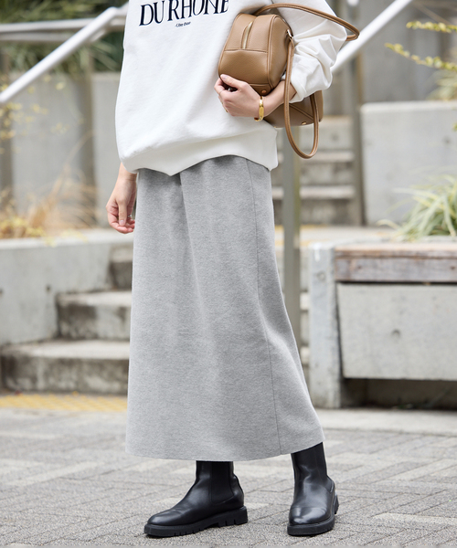 SLOBE IENA(スローブイエナ)の「《セットアップ対応可/WEB限定カラーあり/追加2》ミラノリブタイトスカート(スカート・レディース・グレー/ブラック/チャコールグレー・FREE)」の2枚目の写真