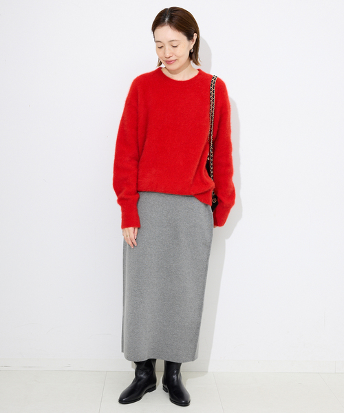 SLOBE IENA(スローブイエナ)の「《セットアップ対応可/WEB限定カラーあり/追加2》ミラノリブタイトスカート(スカート・レディース・グレー/ブラック/チャコールグレー・FREE)」の6枚目の写真