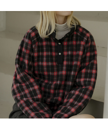 Check fleece raglan MTM [KNFW04TS08]_[2color]