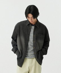 STENDS（ステンズ）の「[M~4XL] フェードウォッシングデニムシャツ_ブラック（シャツ/ブラウス）」