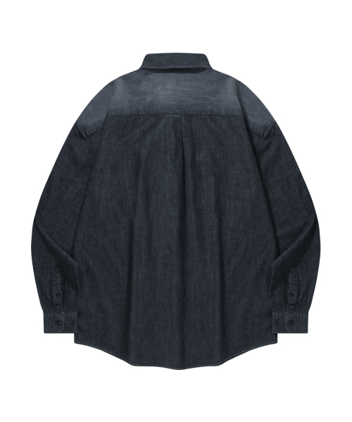 STENDS（ステンズ）の「[M~4XL] フェードウォッシングデニムシャツ_ブラック（シャツ/ブラウス・レディース・その他・LARGE/MEDIUM/XX-LARGE/XXX-LARGE）」の5枚目の写真
