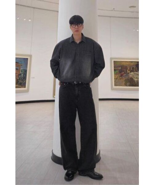 STENDS（ステンズ）の「[M~4XL] フェードウォッシングデニムシャツ_ブラック（シャツ/ブラウス・レディース・その他・LARGE/MEDIUM/XX-LARGE/XXX-LARGE）」の8枚目の写真