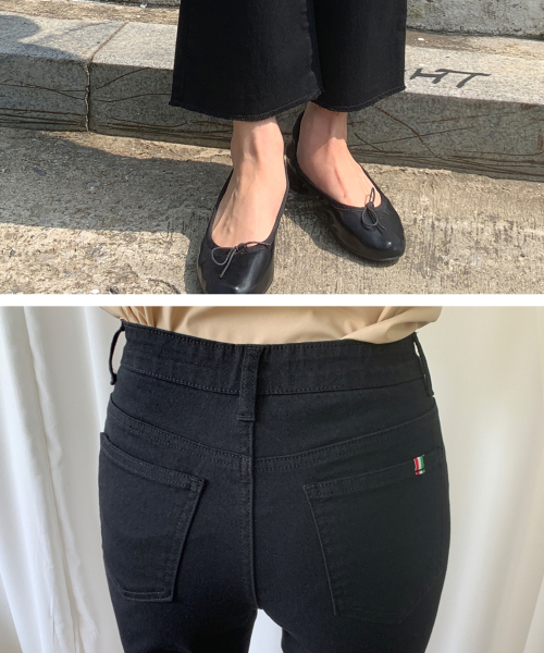 BBAEBBAE(ペッペ)の「ソフトバンディングテープディテールシックブラックスパンブーツカットパンツ(その他パンツ・レディース・ブラック・SMALL/LARGE)」の5枚目の写真