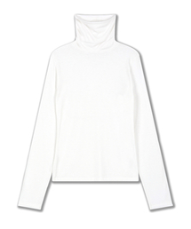 ドルフィンフィットスリムタートルネック長袖Tシャツアイボリー