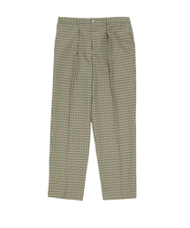 Gun club check Single Pleat banding chino (Check)_JAPAN FABRIC