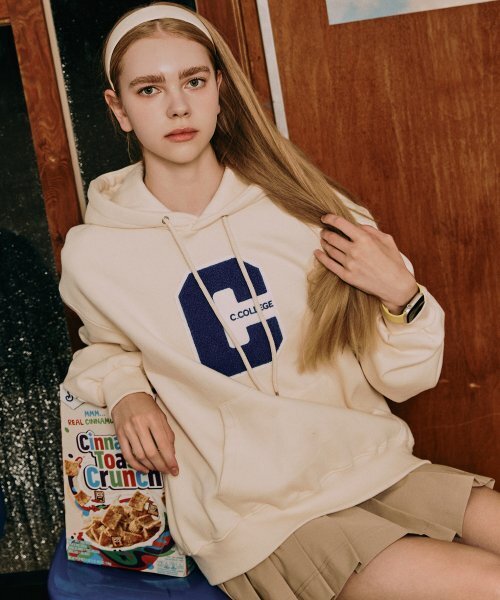 CONCEPTCOLLEGE（コンセプトカレッジ）の「ミックスCパッチクリームフードパーカー / フードパーカー [成人男女共用]（パーカー・レディース・その他・LARGE）」の4枚目の写真