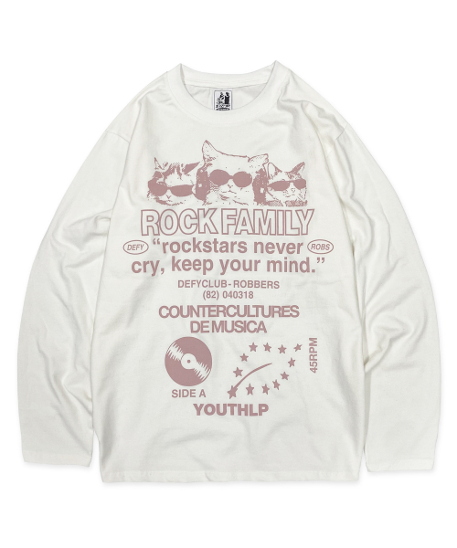 DEFYCLUBROBBERS(ディファイクラブロバース)の「Rock Family Long Sleeves (Indi Pink)(Tシャツ/カットソー・レディース・その他・MEDIUM/LARGE)」の1枚目の写真