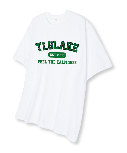 TI.GLAKE(ティーグレイク)の「アーチベーシックロゴオーバーサイズ半袖Tシャツホワイト(Tシャツ/カットソー・レディース・その他・LARGE/X-LARGE/XX-LARGE)」の1枚目の写真