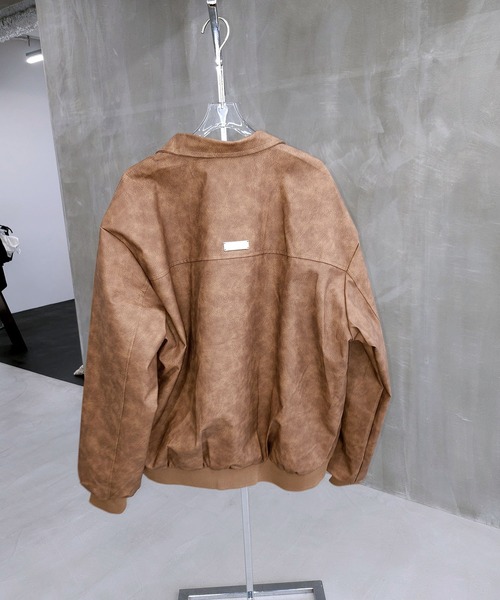 WESTBOY(ウエストボーイ)の「軽量 フェイクレザージャケット ブルゾン WO25W14OT03(ライダースジャケット・メンズ・グレー/ブラウン・L/M/XL)」の6枚目の写真