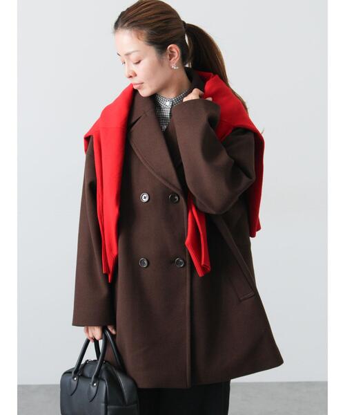Lugnoncure（ルノンキュール）の「ウールライクミドルPコート（その他アウター・レディース・ブラウン/ネイビー/グレー・F）」の21枚目の写真